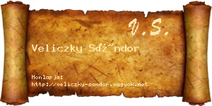 Veliczky Sándor névjegykártya